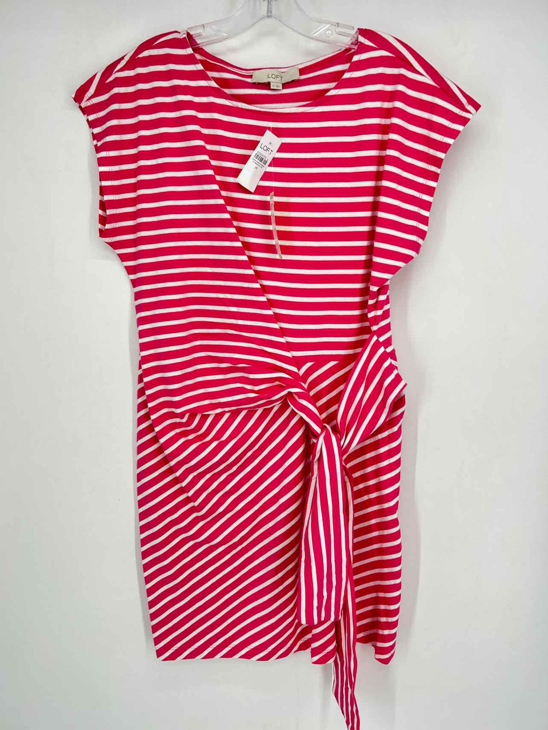 Loft Size M Pink & White Striped NWT Dress