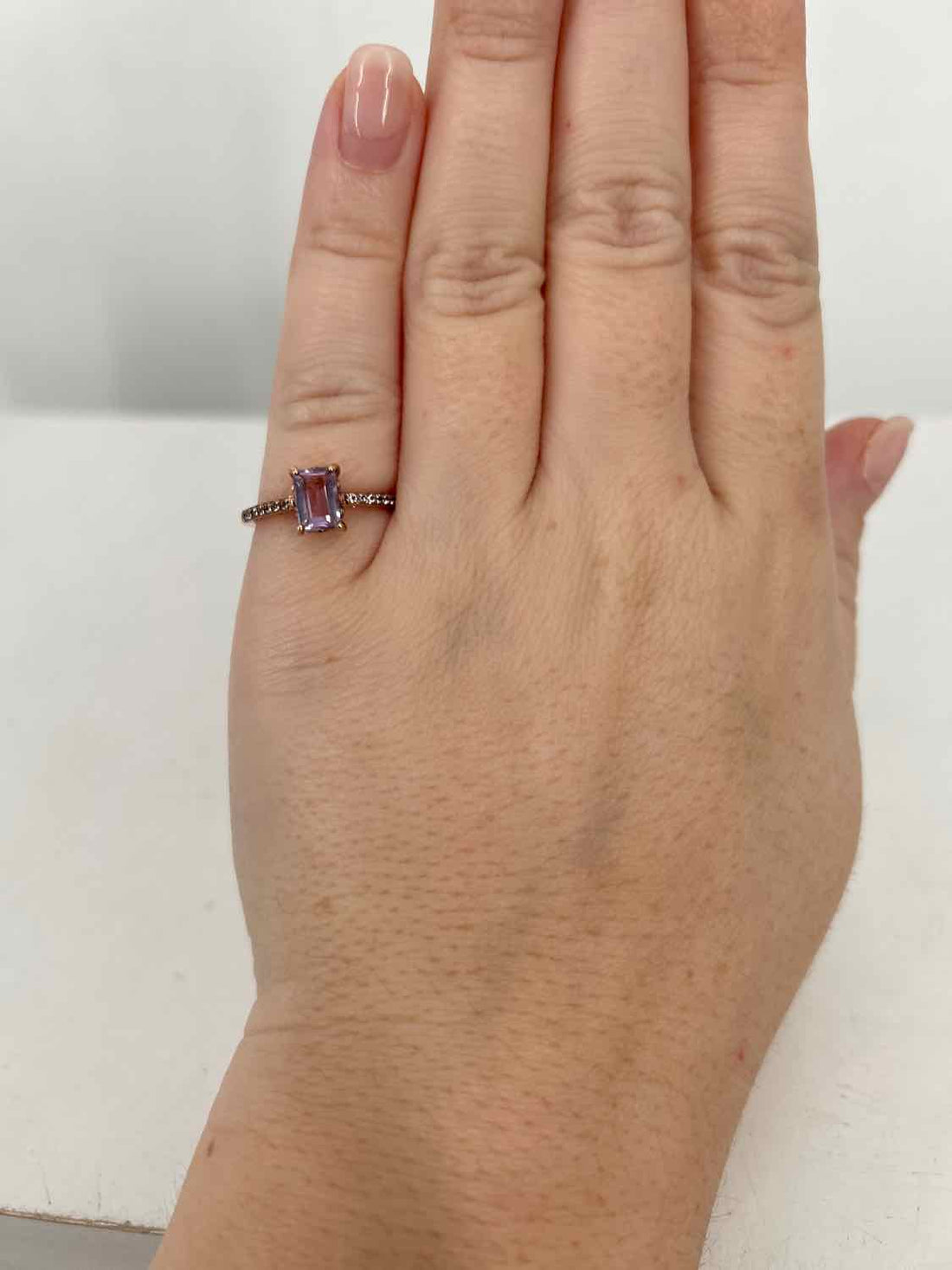 No Brand Name Size 6 925 Amethyst Rose Gold Ring