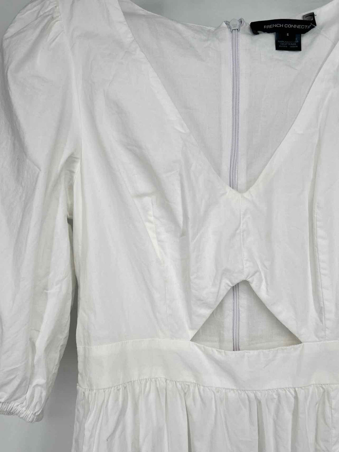 French Connection Size S White Long Sleeve Dress