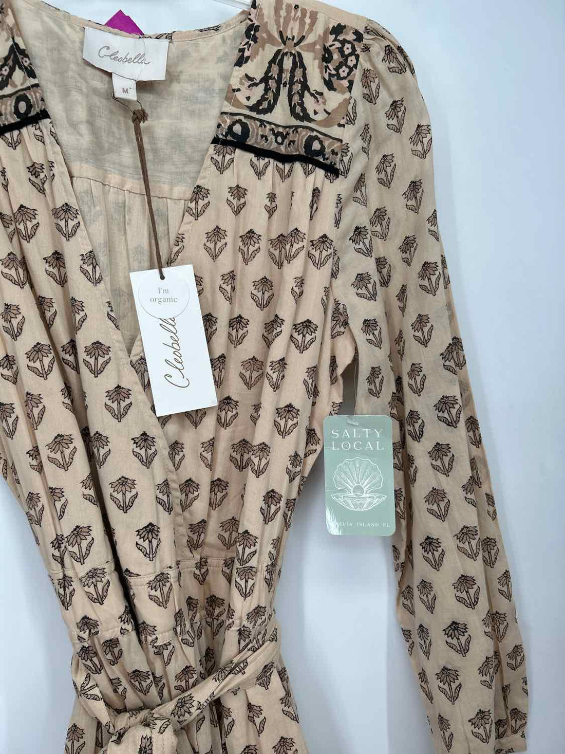 Cleobella Size M Cream & Tan Floral NWT Dress