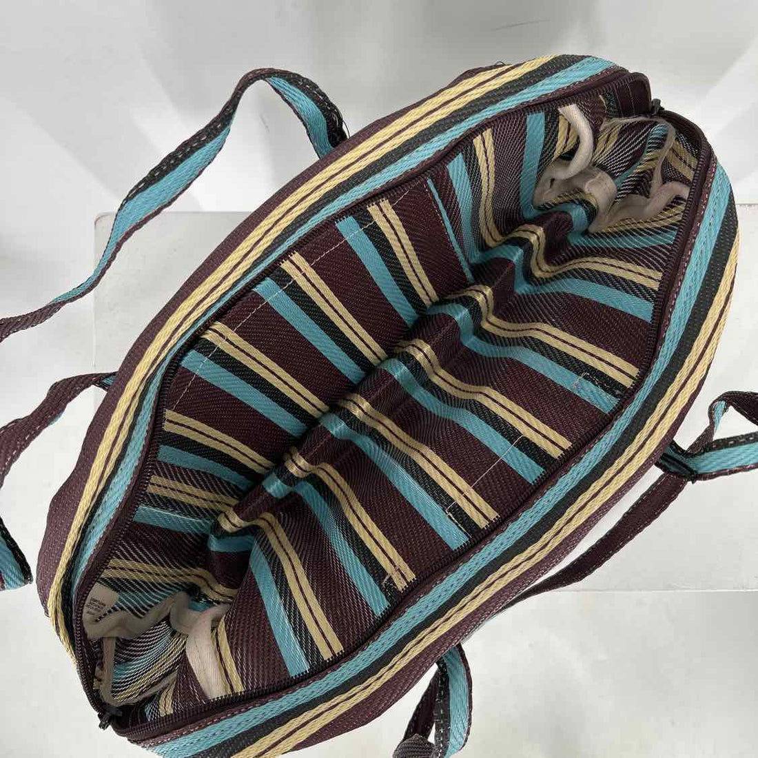 Monty Burgundy Striped Recycled Nylon NWT Arc Purse