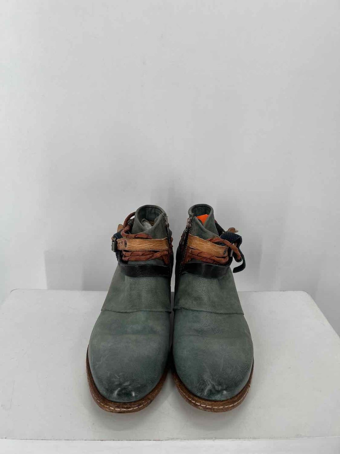 A.S. 98 Women Size 38 Turquoise Genuine Leather Ankle Boot