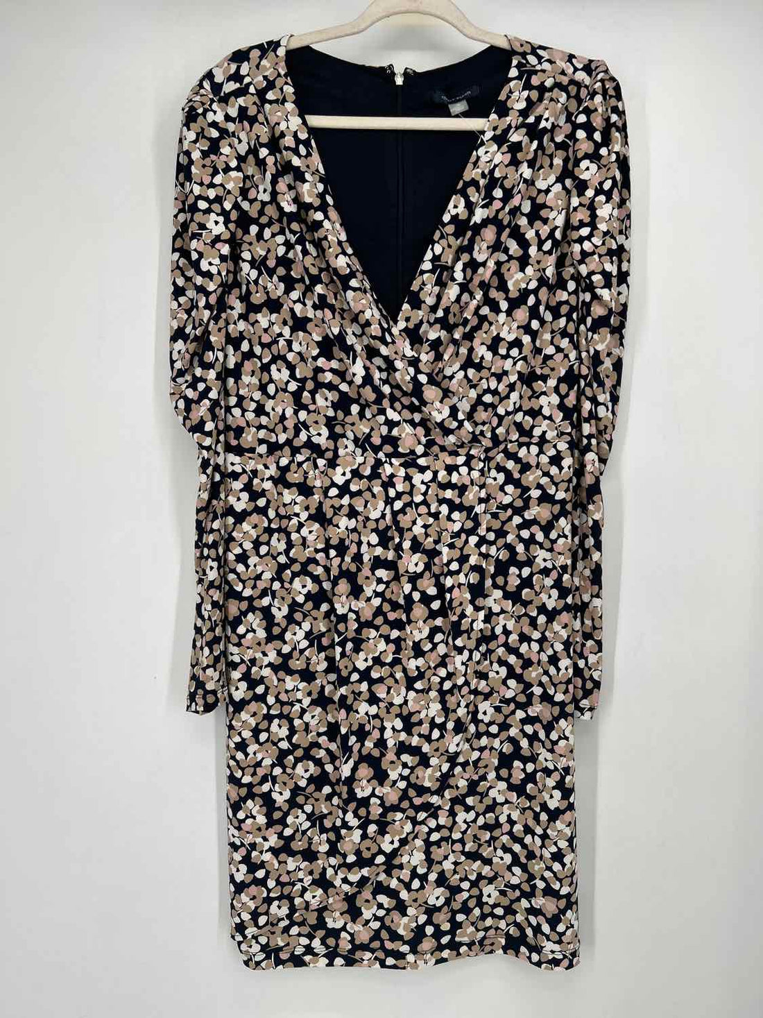 Tommy Hilfiger Size 10 Navy Print Long Sleeve Dress