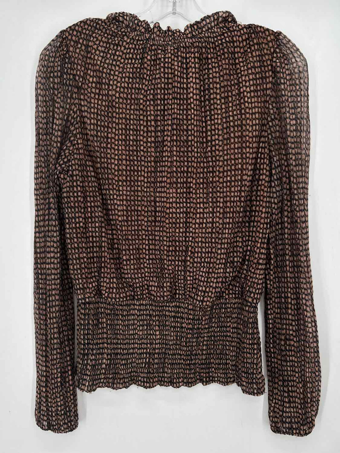 Joie Size L Black Print Shimmer Long Sleeve