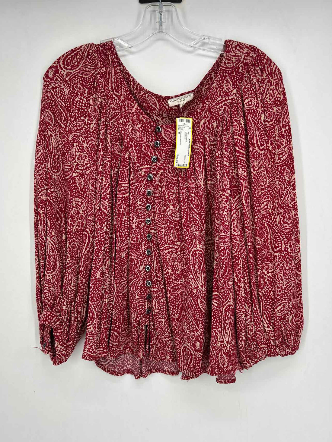 Christian Siriano Size M Red Print Long Sleeve