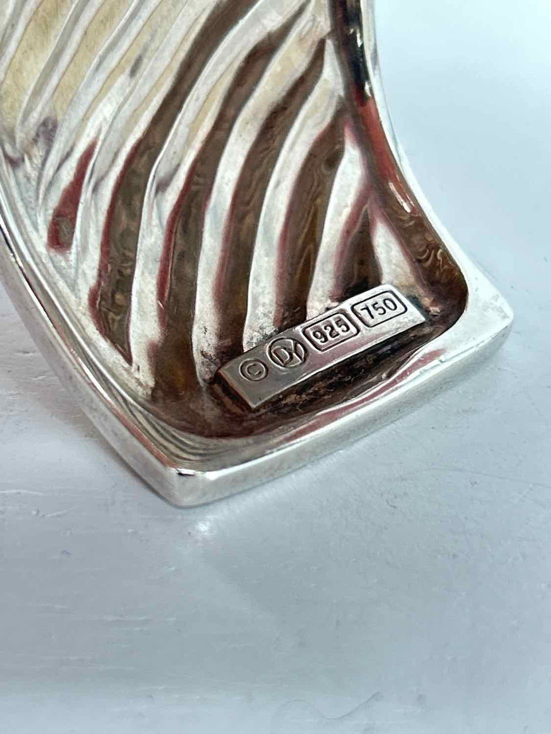 David Yurman Two Tone Wide Sculpted Cable Cuff Silver Bracelet