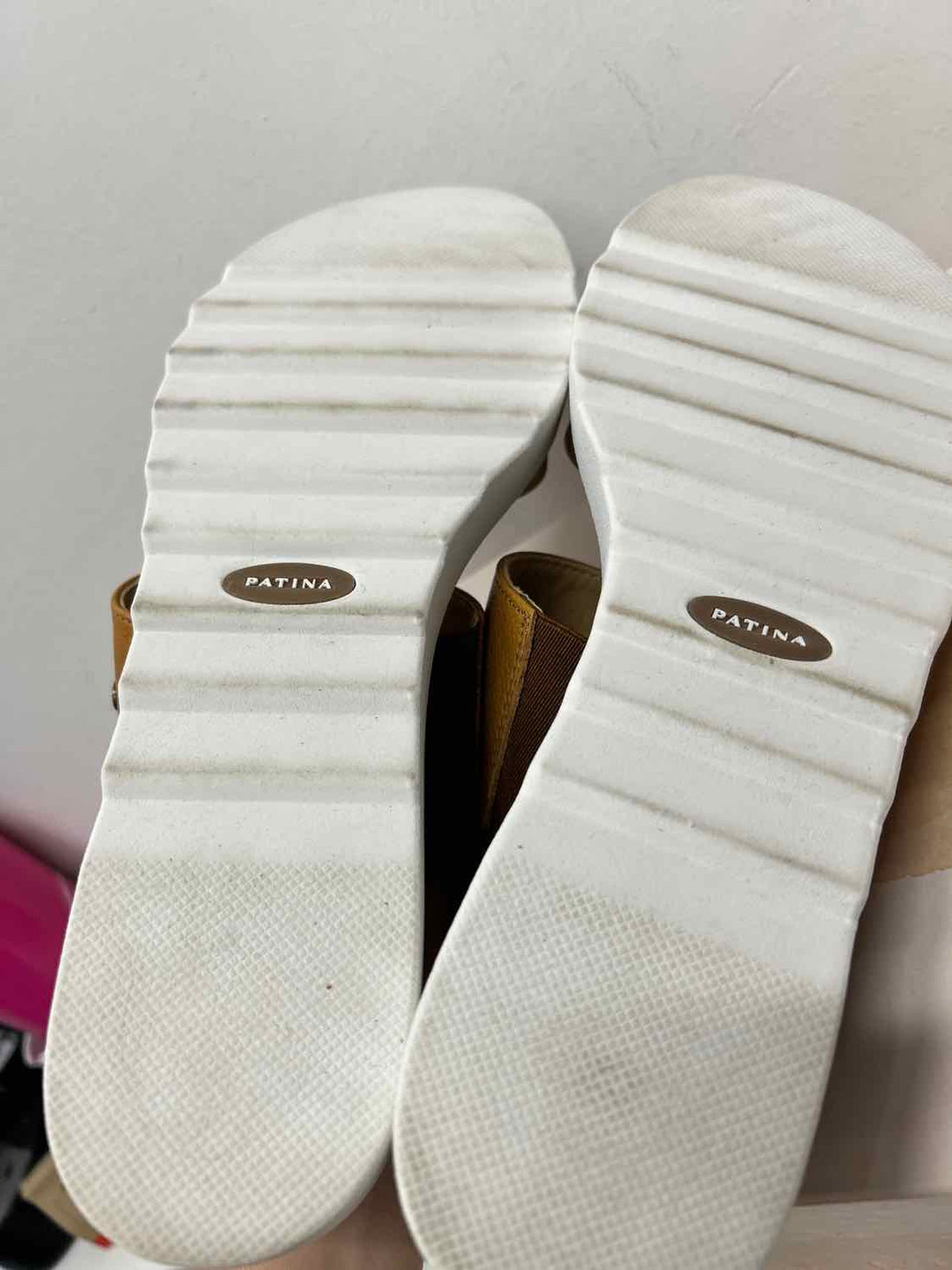 Patina Women Size 10 Cognac New In Box Leather Sandals