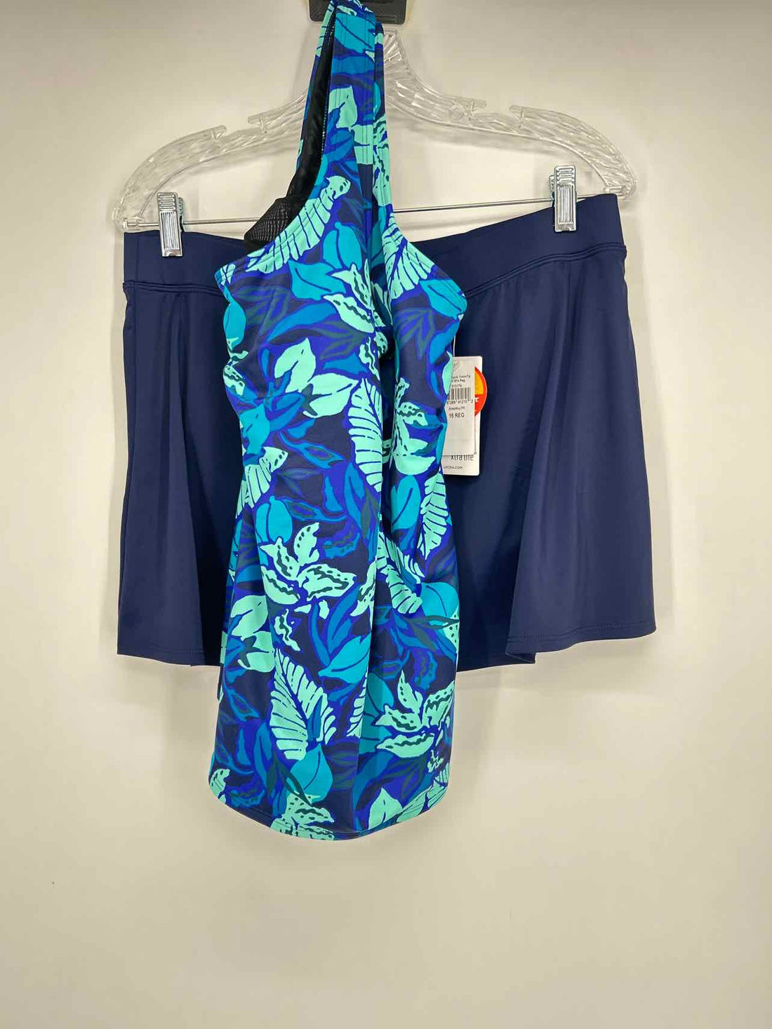 L L Bean Size 16 Navy Print NWT Swimsuit 2 Piece