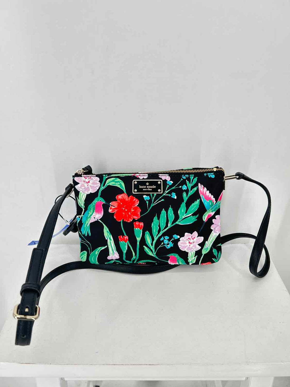 Kate Spade Black Floral Nylon Crossbody