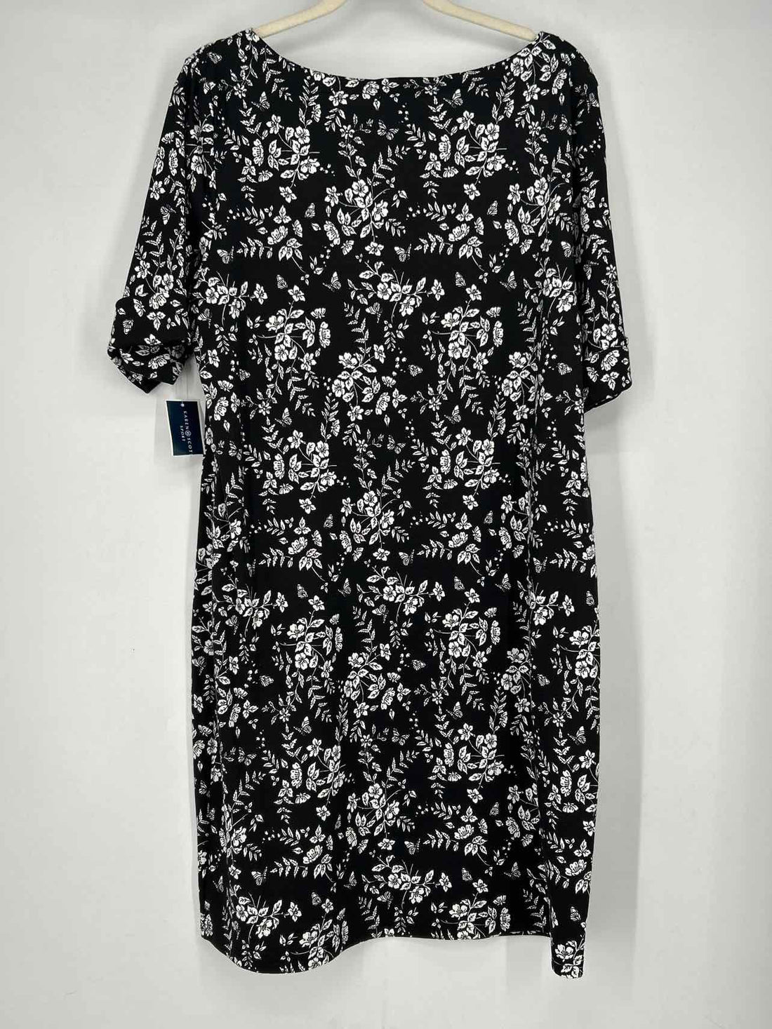 Karen Scott Size XL Black & White Floral NWT Dress