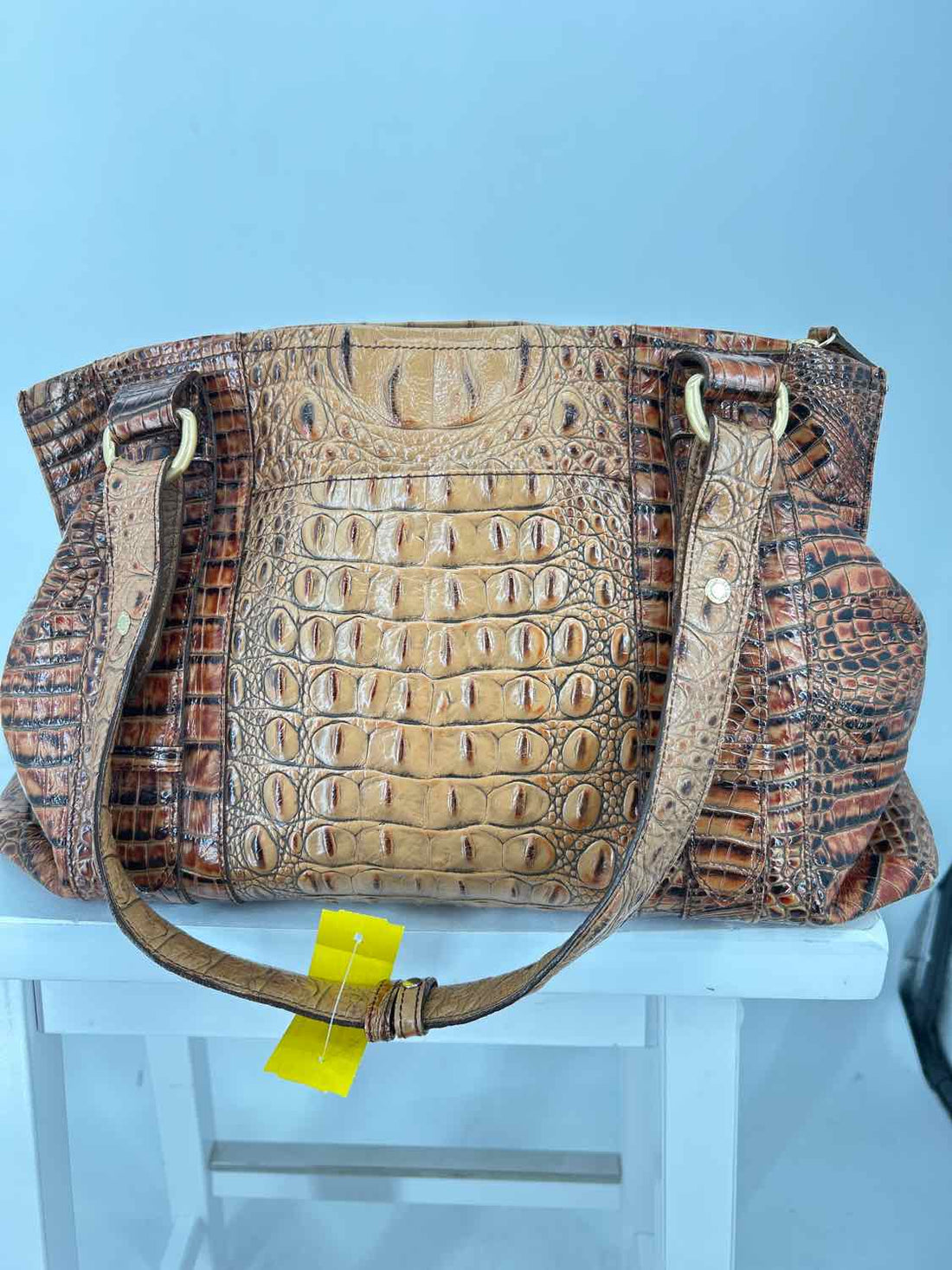 Brahmin Brown Embossed Croc Purse