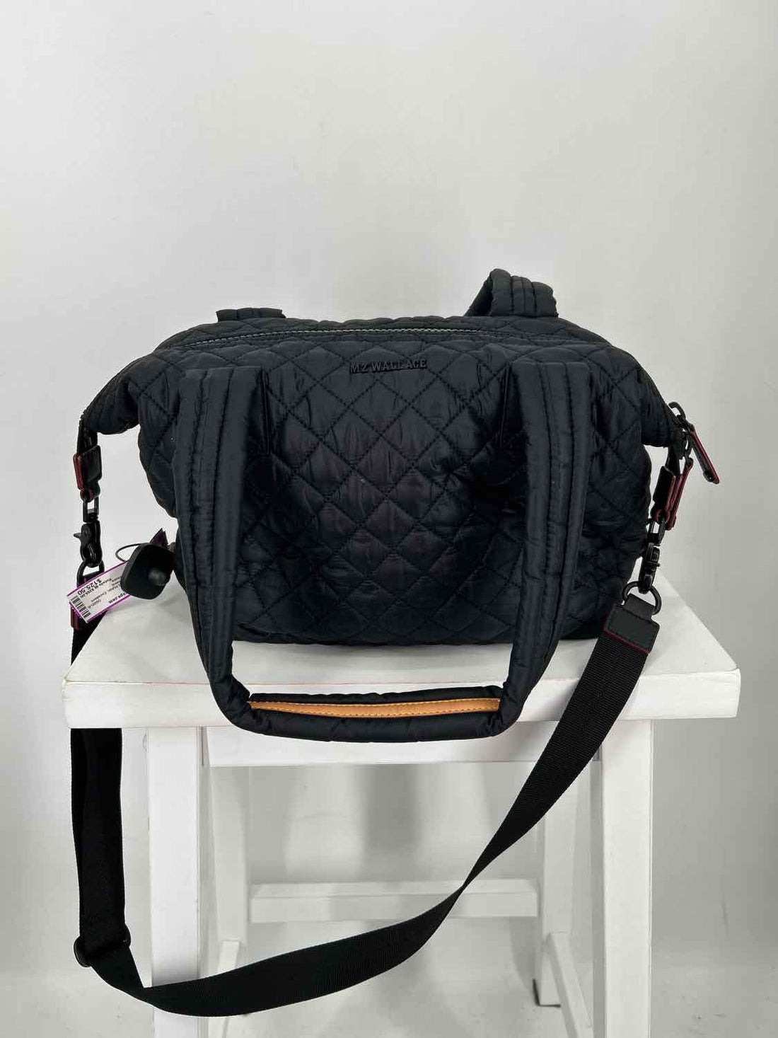 MZ Wallace Black Quilted Nylon Excellent Condition Tote