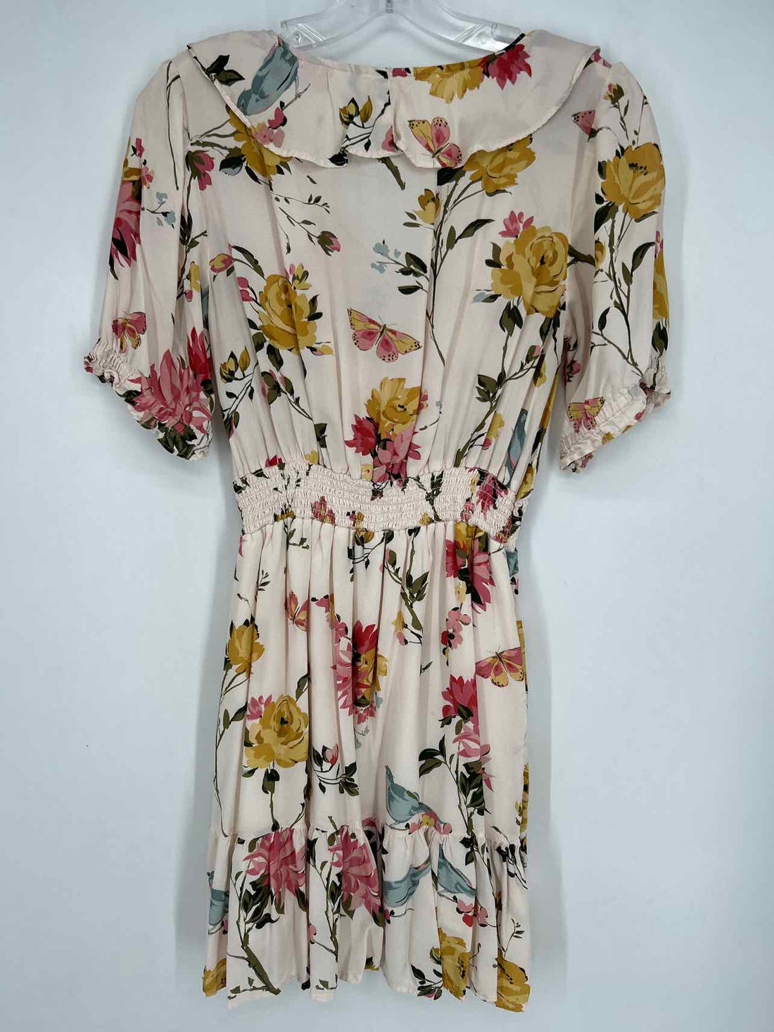 Spartina Size M White Floral Short Sleeve Dress