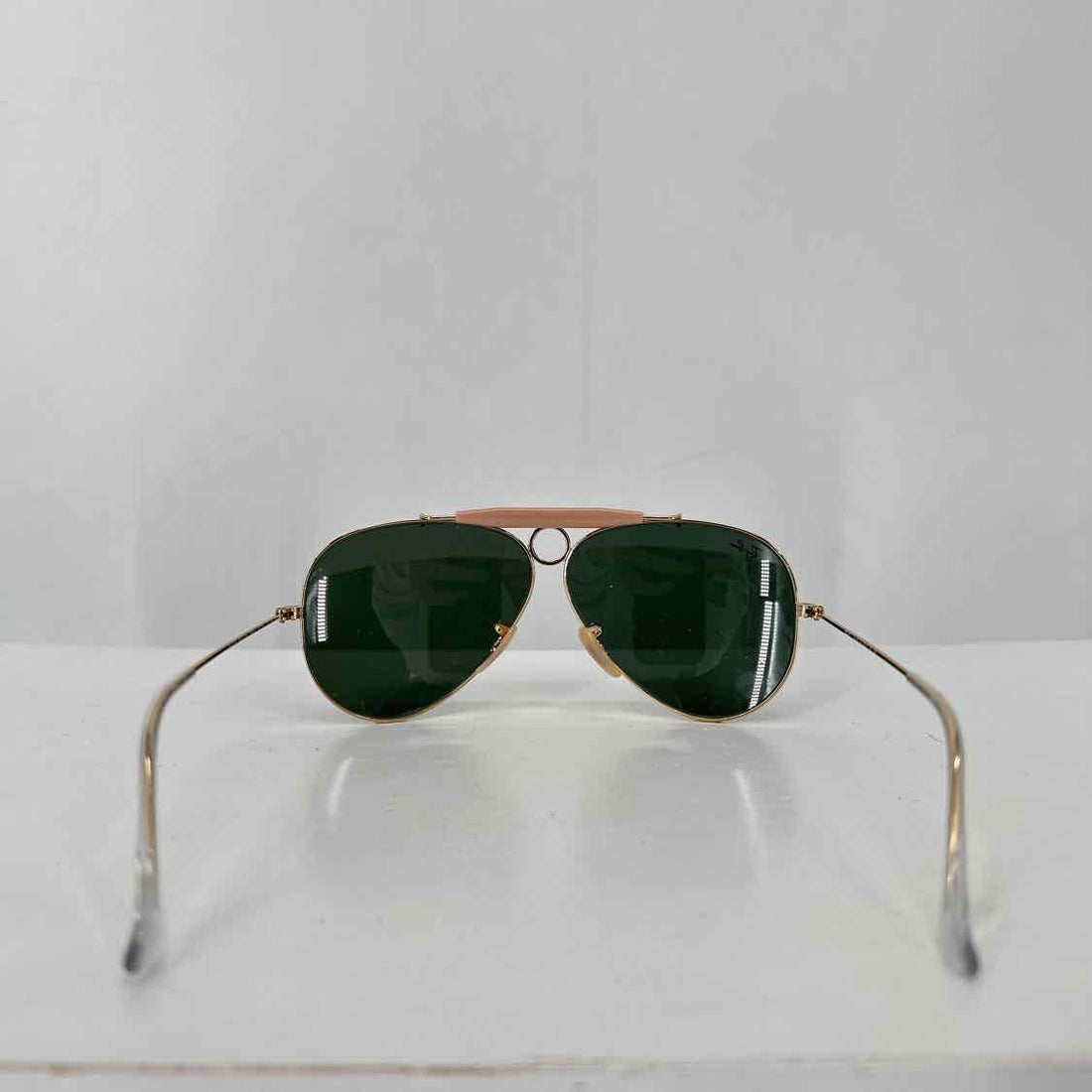 Ray Ban RB3138 Shooter non polarized green lens Aviator Metal Gold Sunglasses