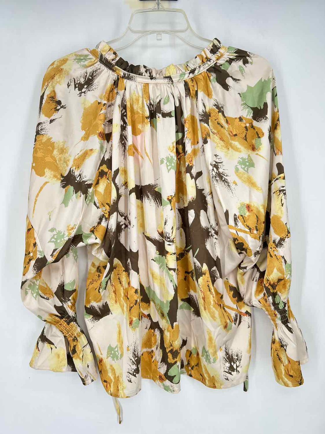 Before You Size S Beige & Brown print Long Sleeve
