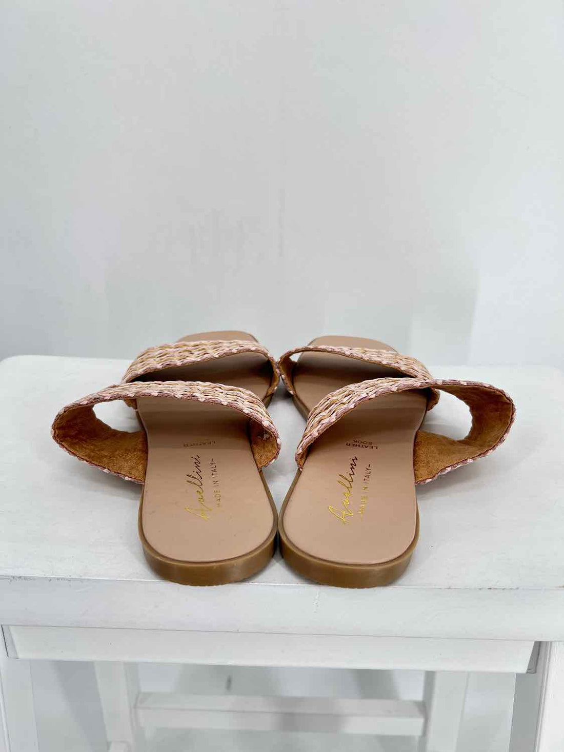 Avellini Women Size 8 Striped Straw Slides