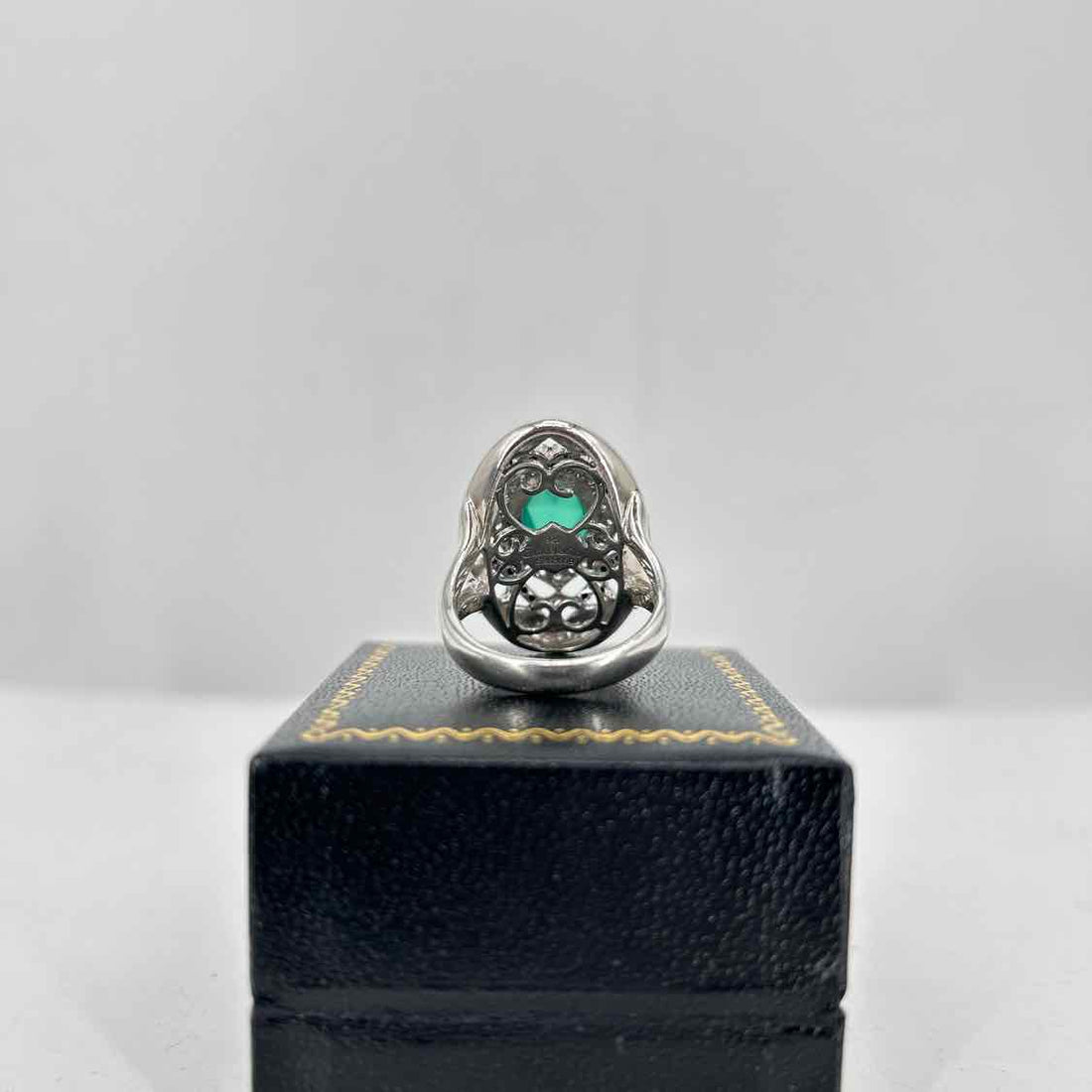Gabriel & Co Size 8.5 Sterling Silver Green Onyx, Sapphire & Quartz LUXURY