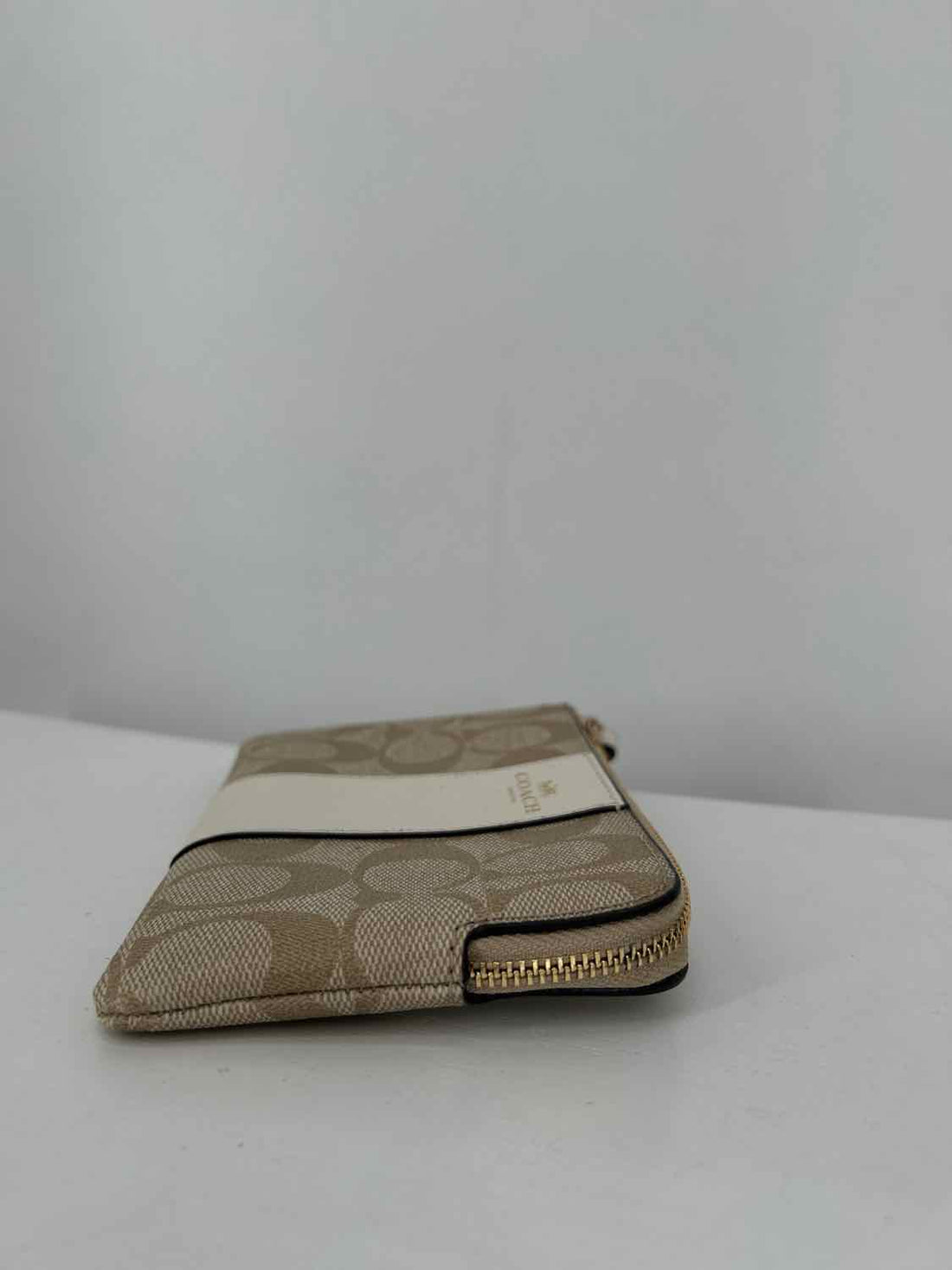 Coach Beige & White Coated Canvas Wallet