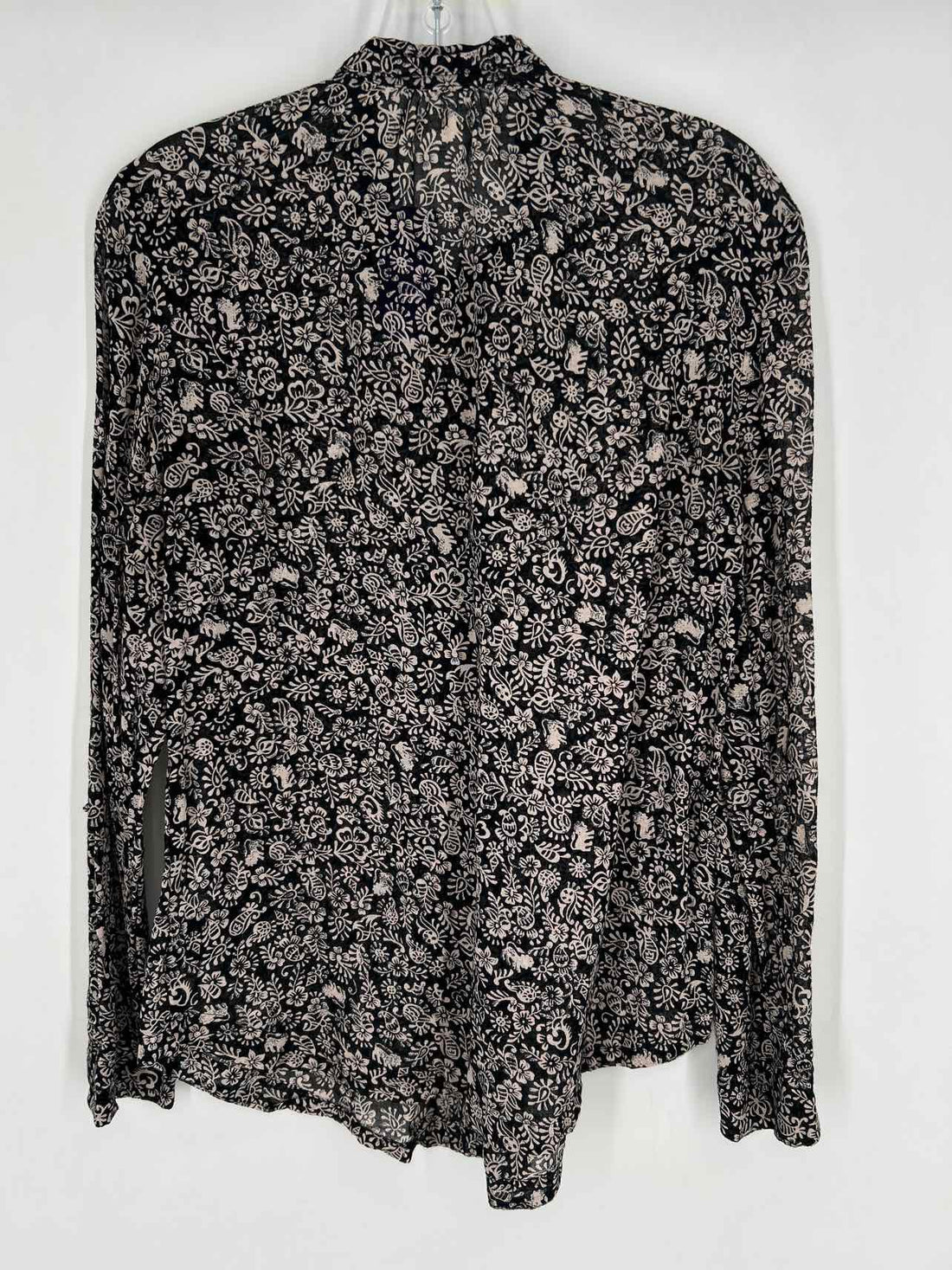 HEI HEI Size S Black Floral Cotton Long Sleeve