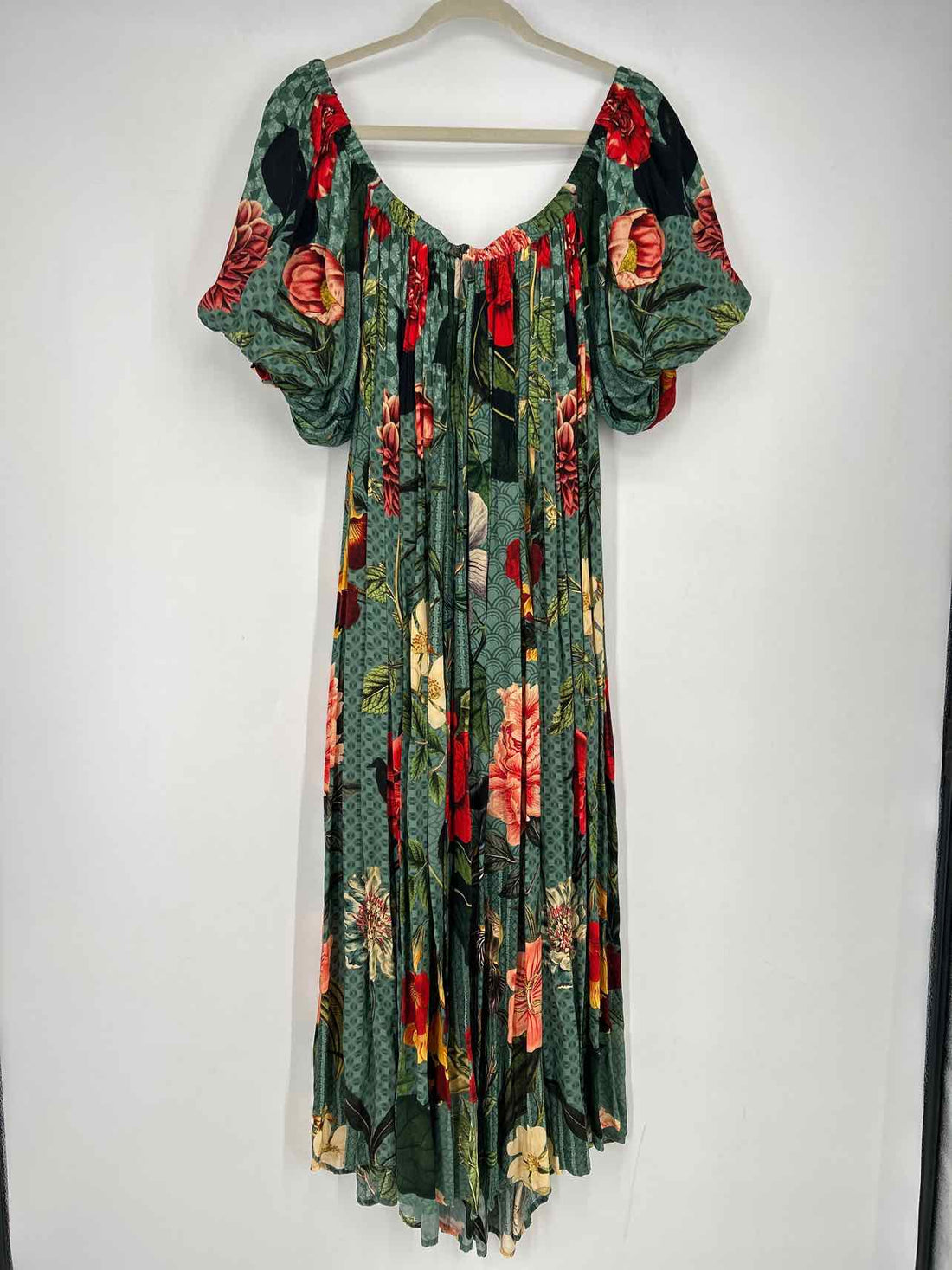 Siddhartha Bansal Size S/M Green Floral Short Sleeve Dress