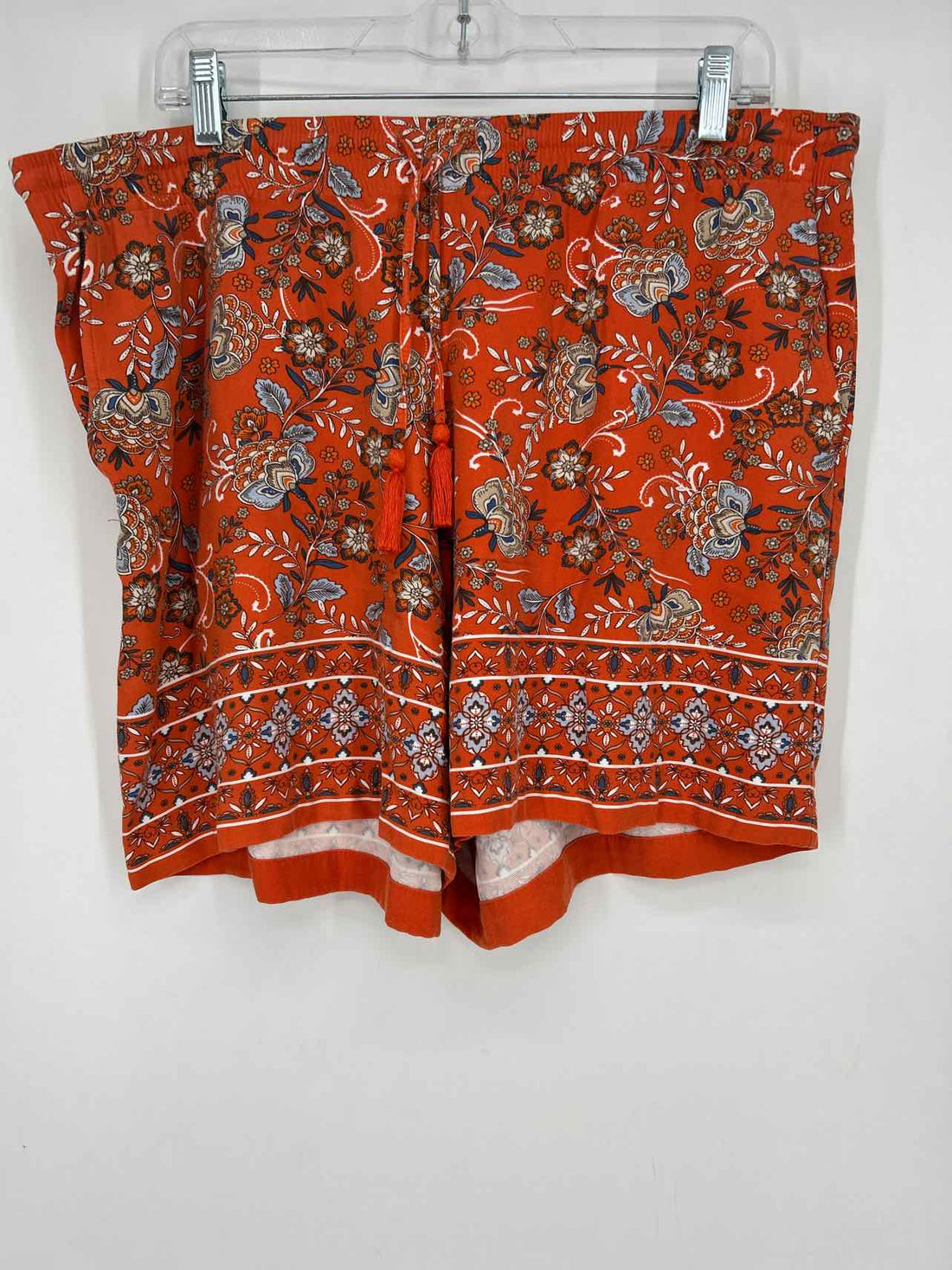J Jill Size L Orange & Blue Floral Shorts