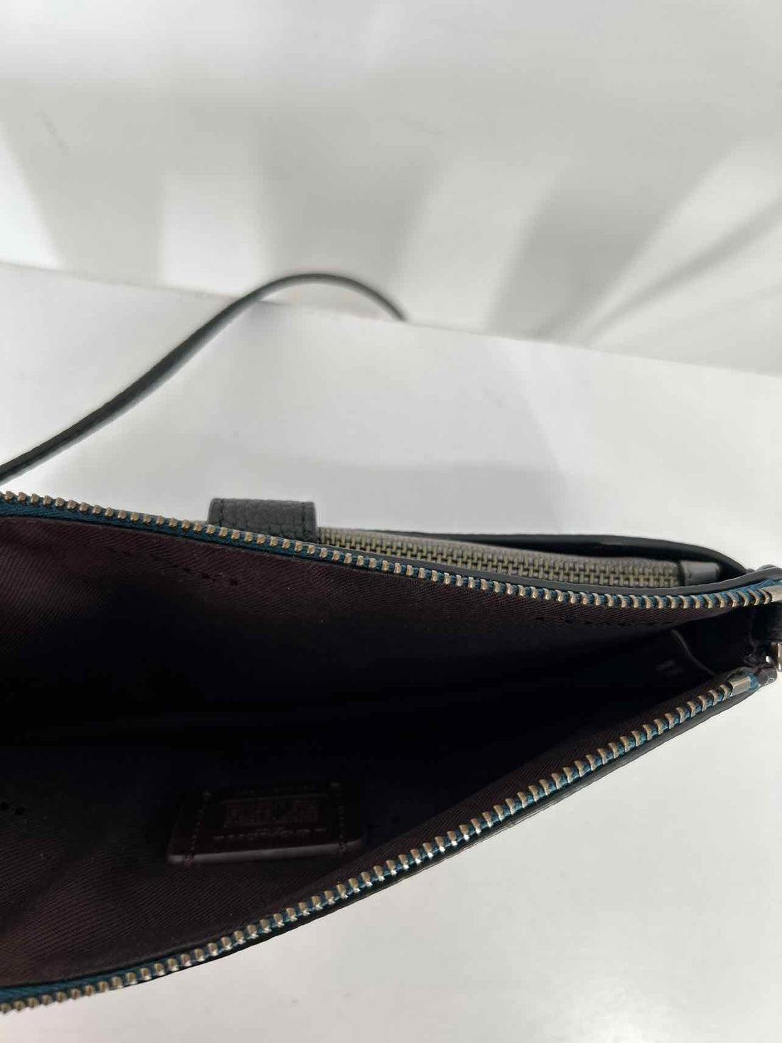 Coach Dark teal & black Pebbled Leather Crossbody