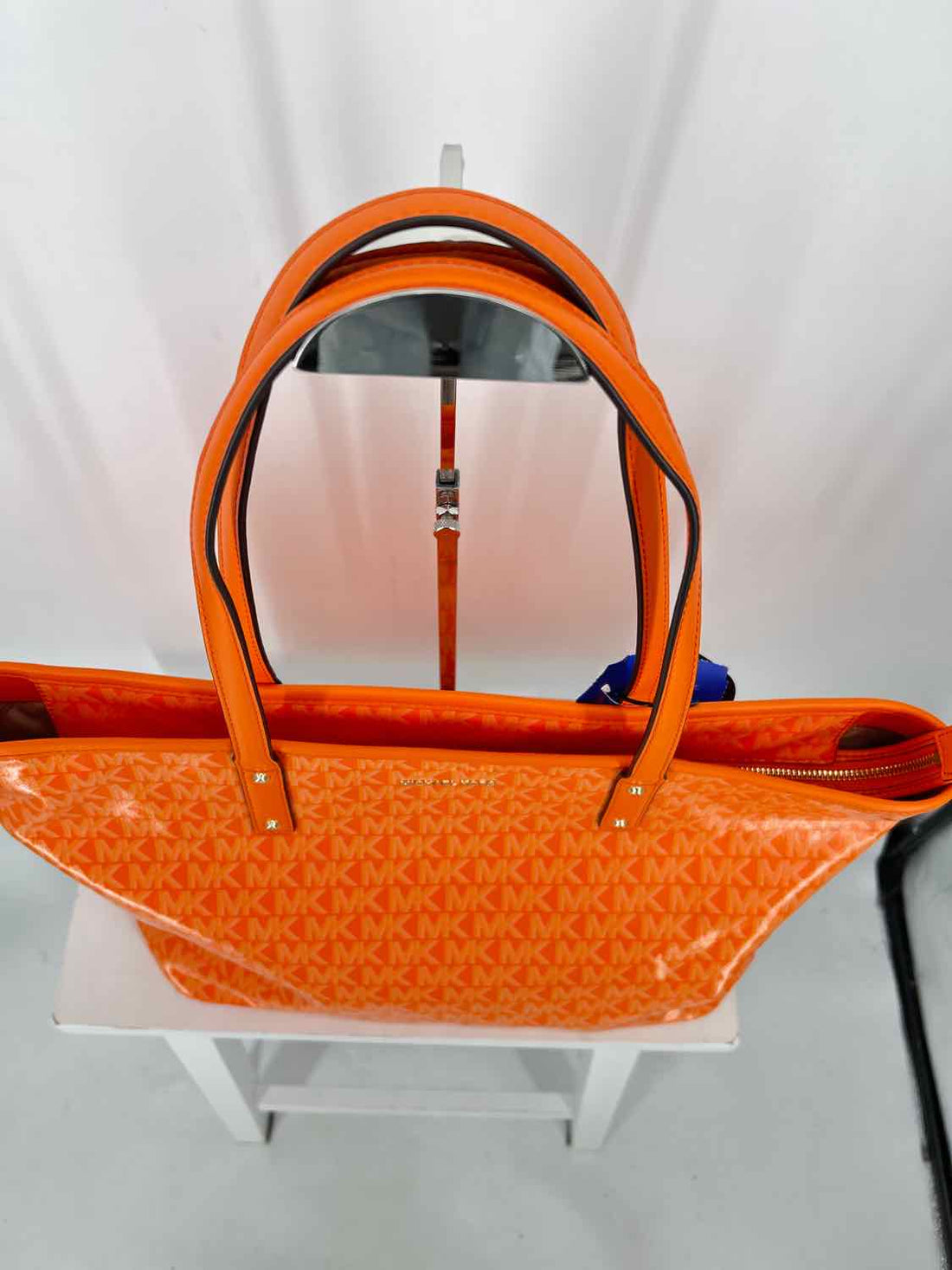 Michael Kors Orange Signature Patent Leather Pre Owned Tote