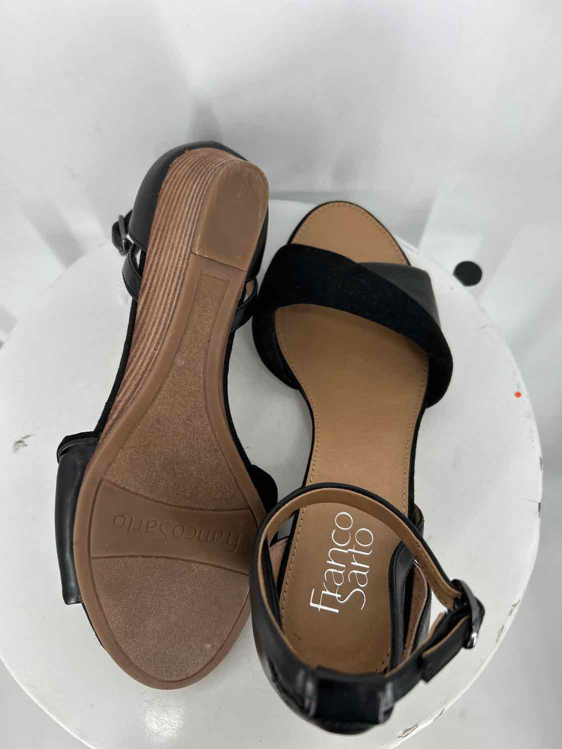 Franco Sarto Women Size 7.5 Black Wedges