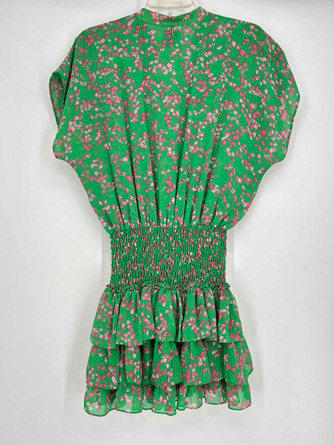 Misa Size M Green & Pink Floral Short Sleeve Dress