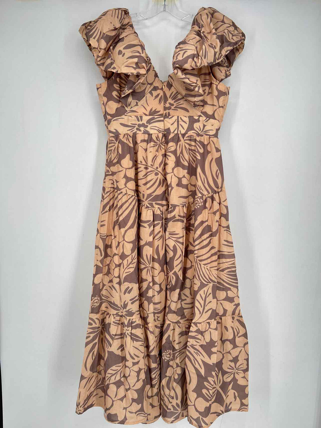 Mika & Gala Size M Tan & Brown Short Sleeve Dress