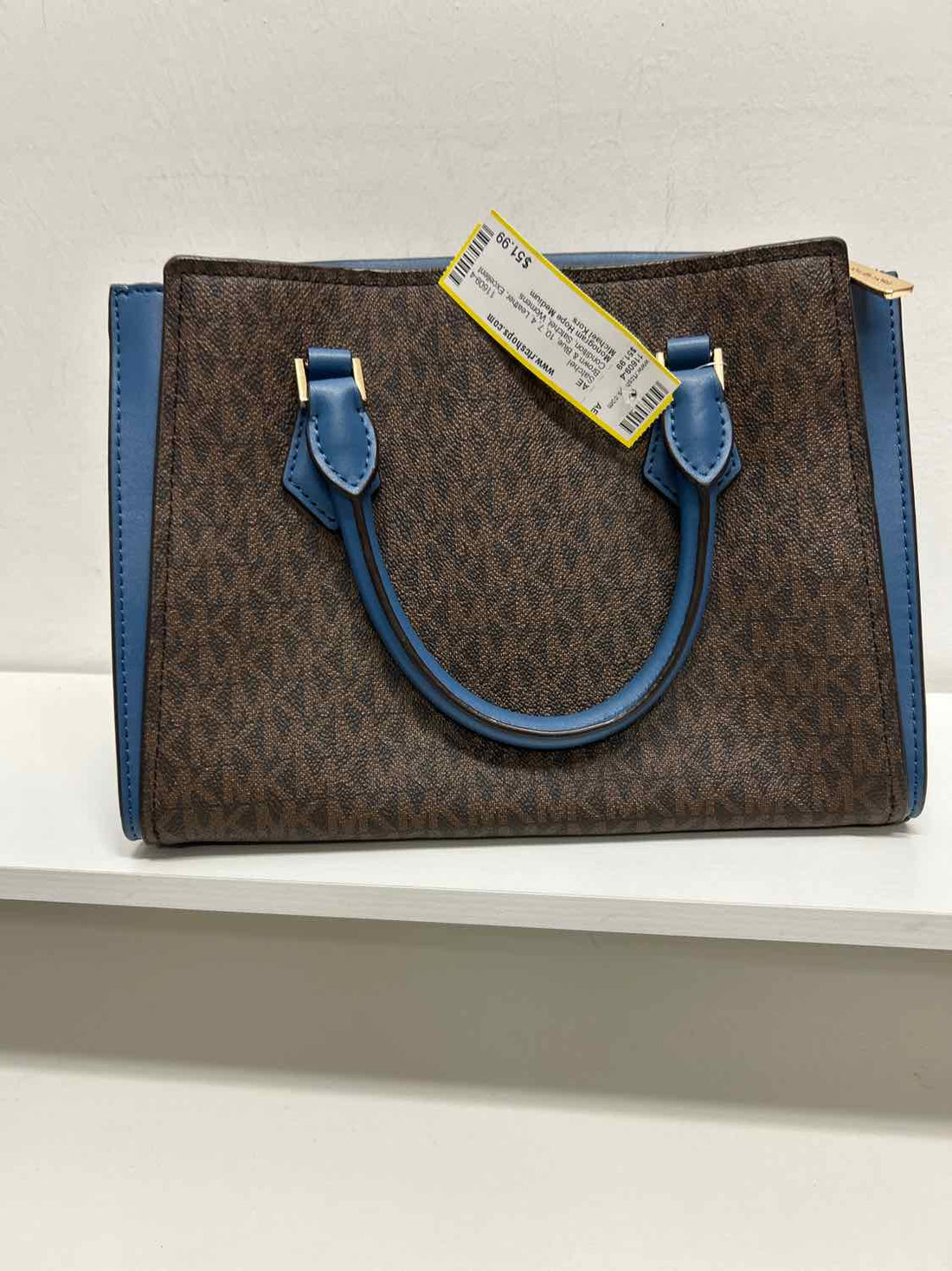 Michael Kors Brown & Blue Leather Excellent Condition Satchel