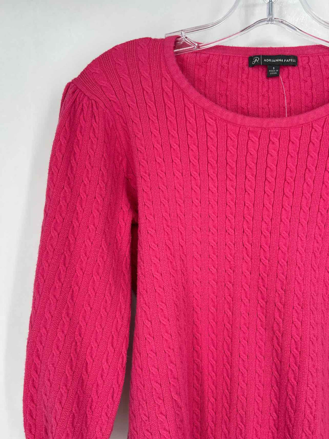 Adrianna Papell Size S Hot Pink Cotton Blend Sweater