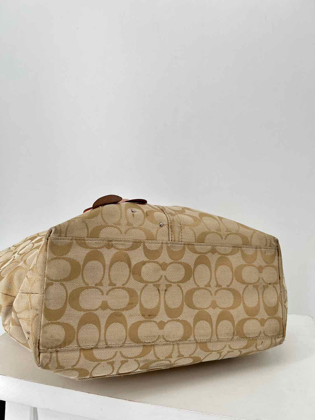 Coach Beige & Pink Canvas Tote
