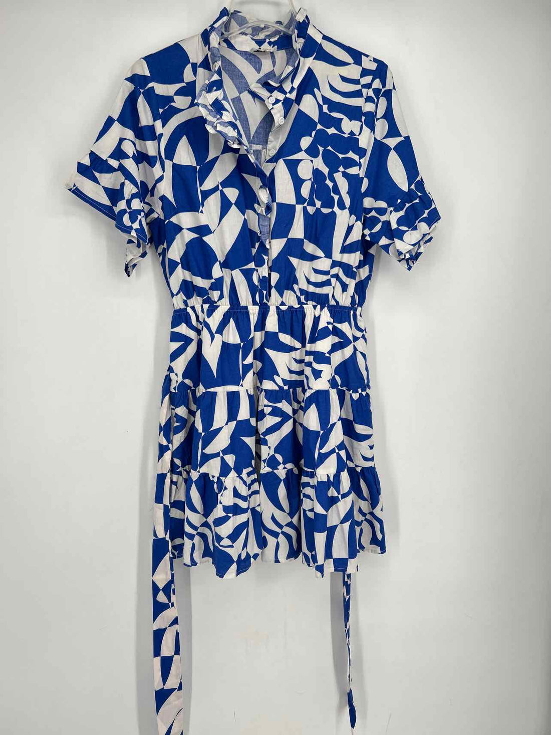 Fate Size L Cobalt Blue & Whit Dress