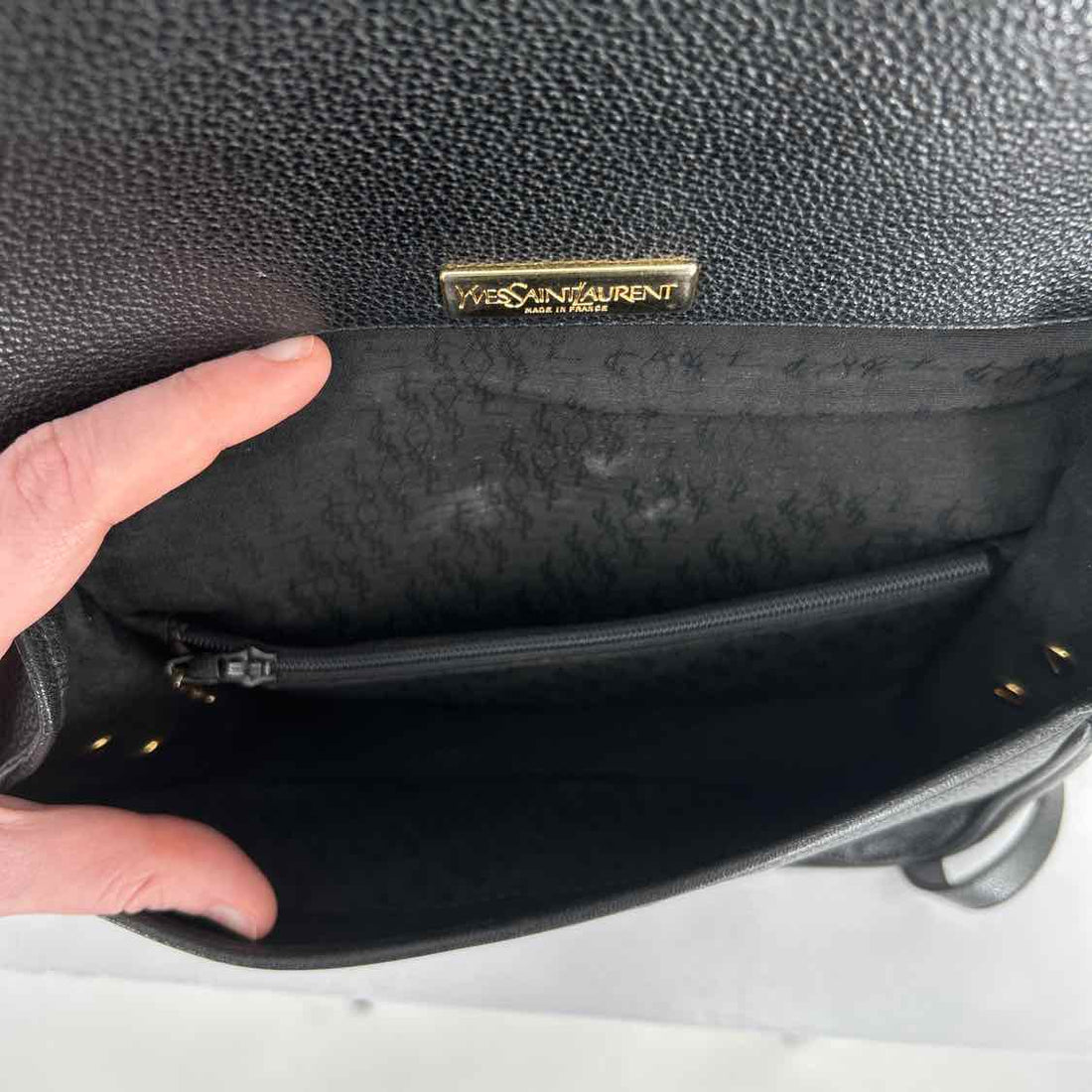 Yves Saint Laurent Spontini Black Vintage Saddle Bag Crossbody