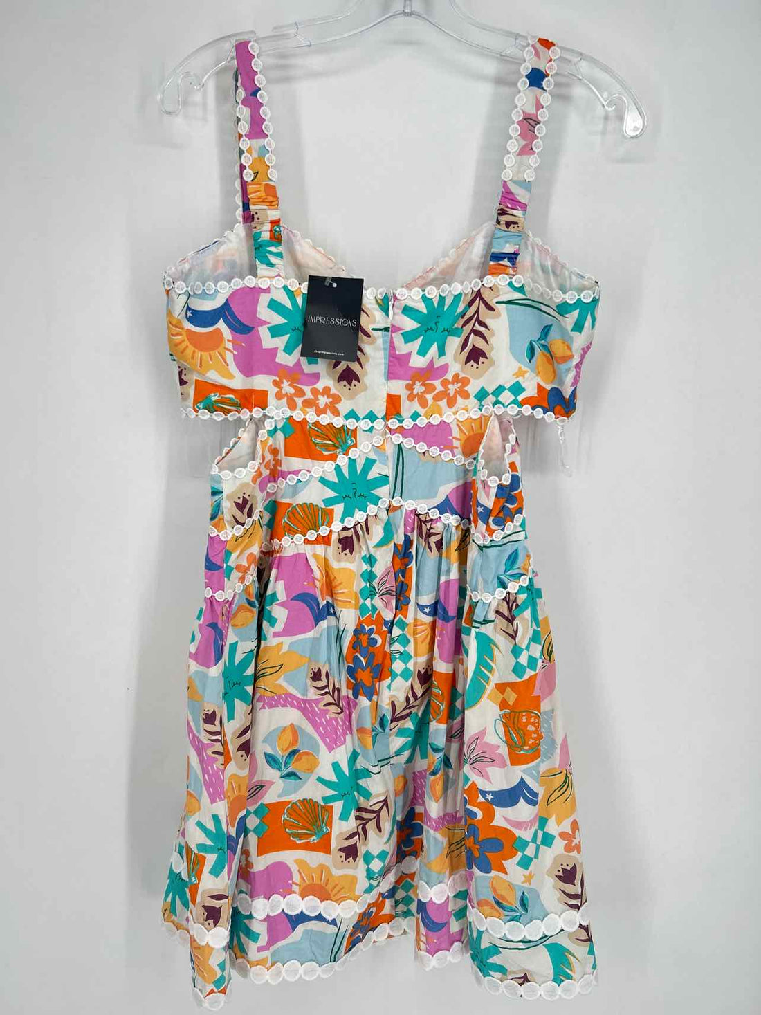 Impressions Size L Off White Print NWT Dress