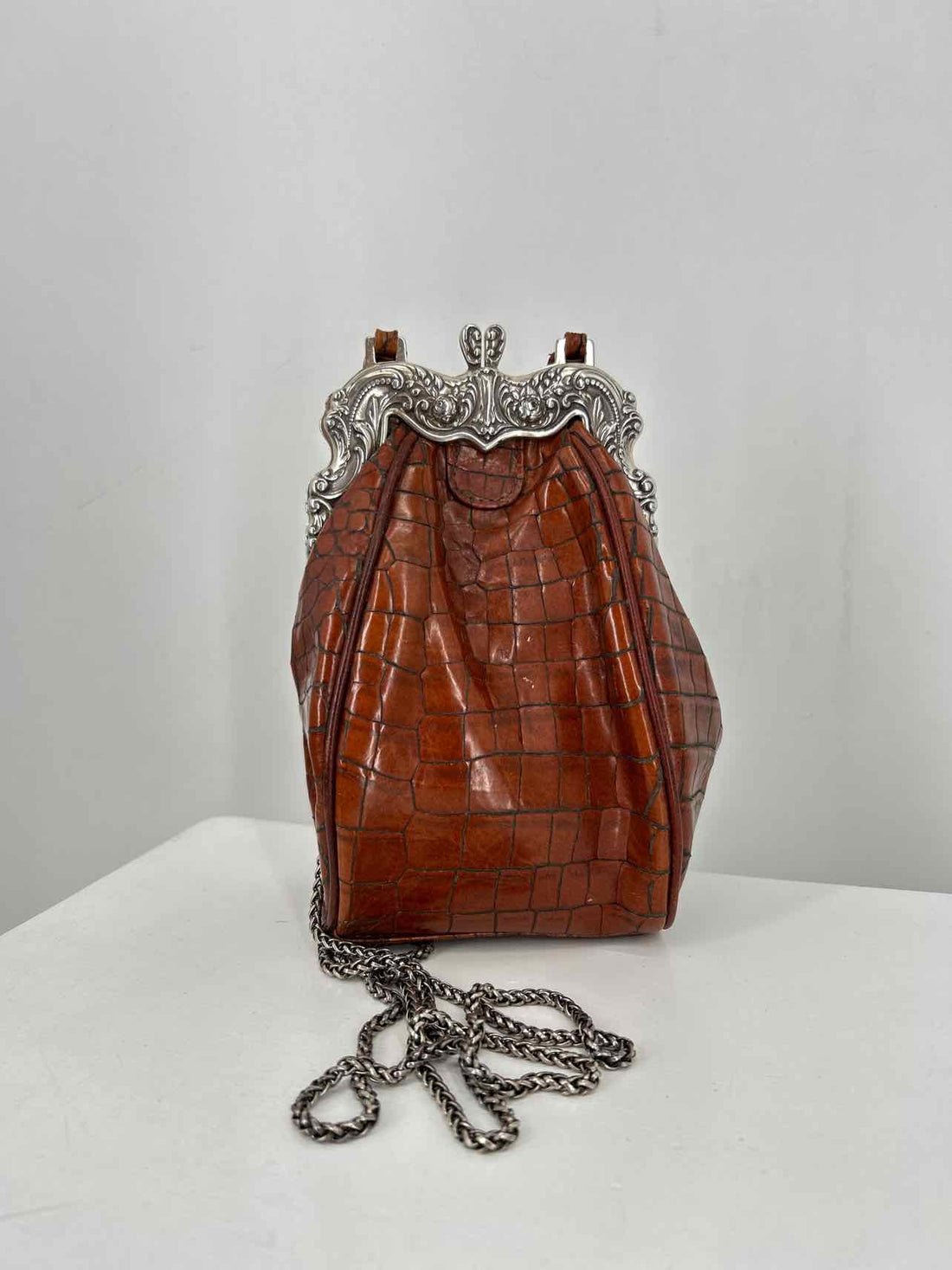 Mark Lifey Brown Croc Embossed Vintage Purse