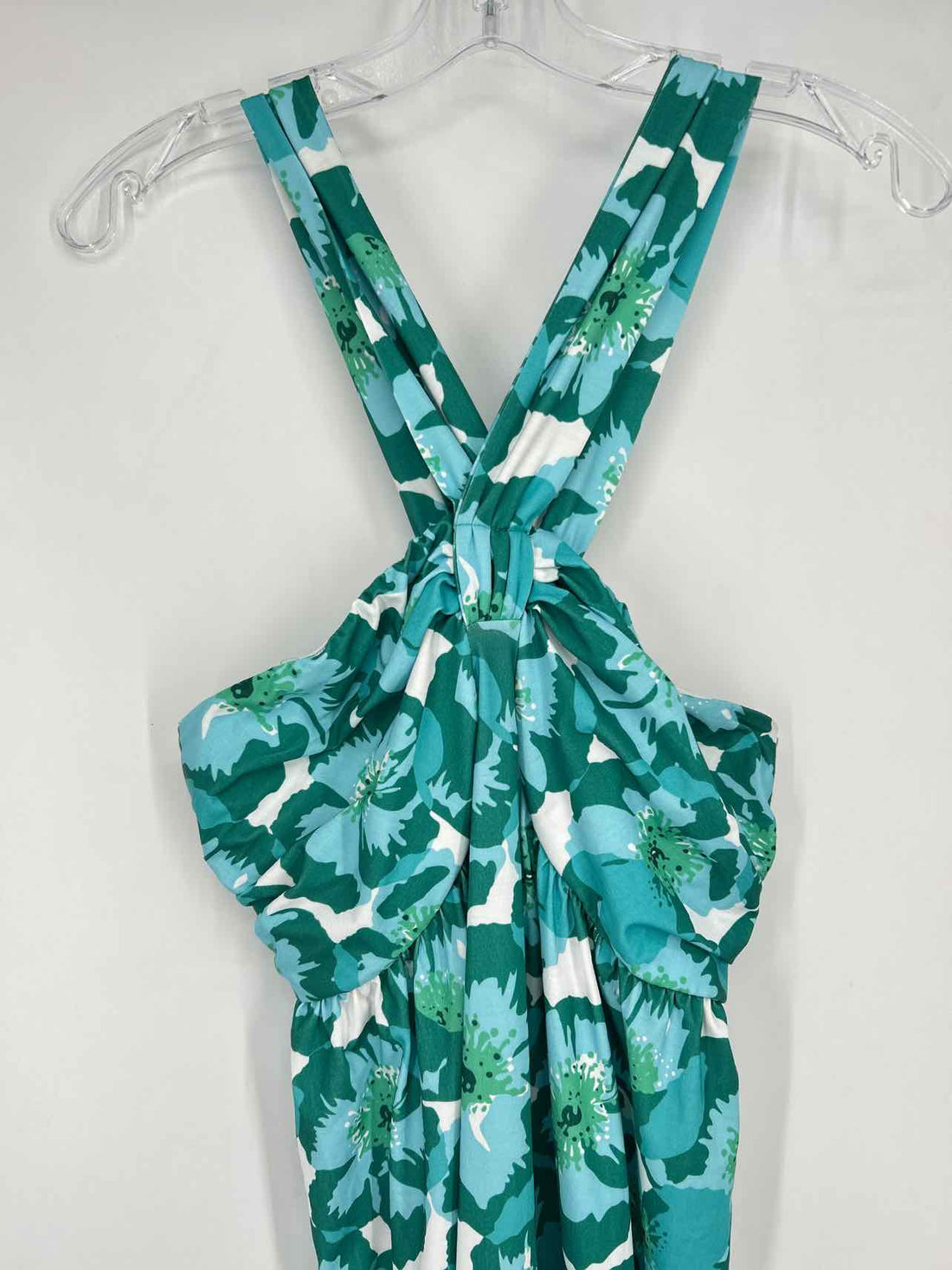 Grace Karin Size M Green & Blue Print Sleeveless Dress