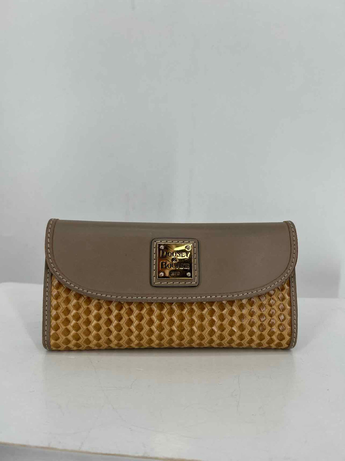 Dooney & Bourke Taupe Genuine Leather Trifold Wallet