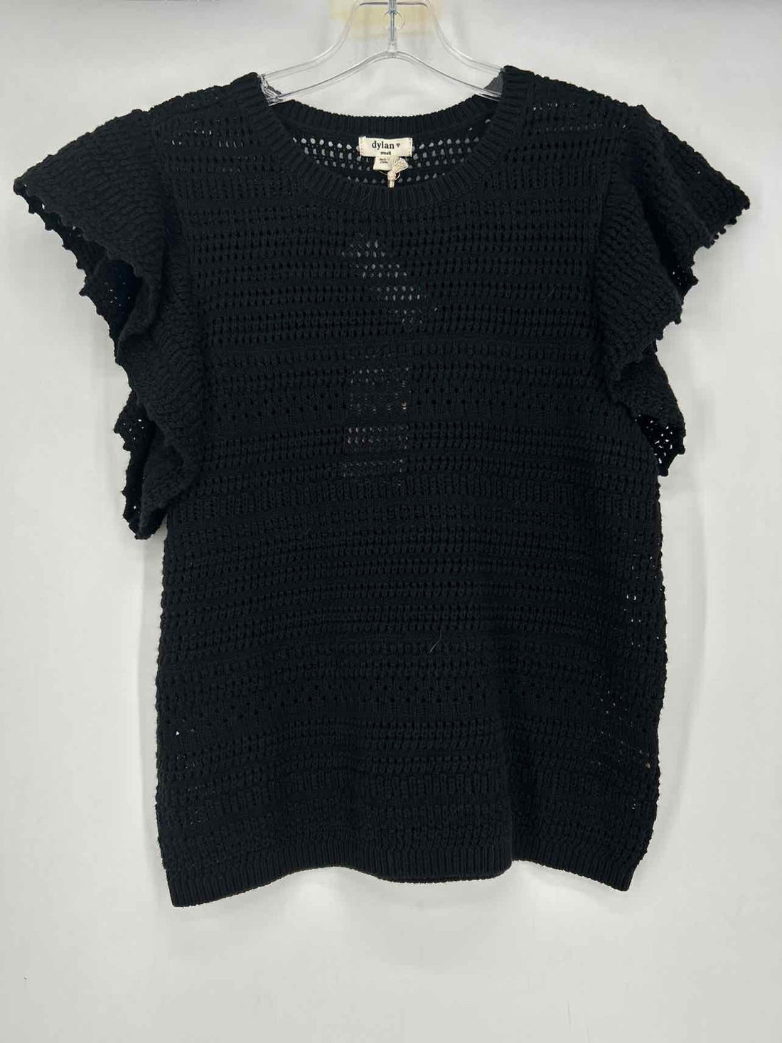 Dylan Size S Black Open Knit NWT Short Sleeve