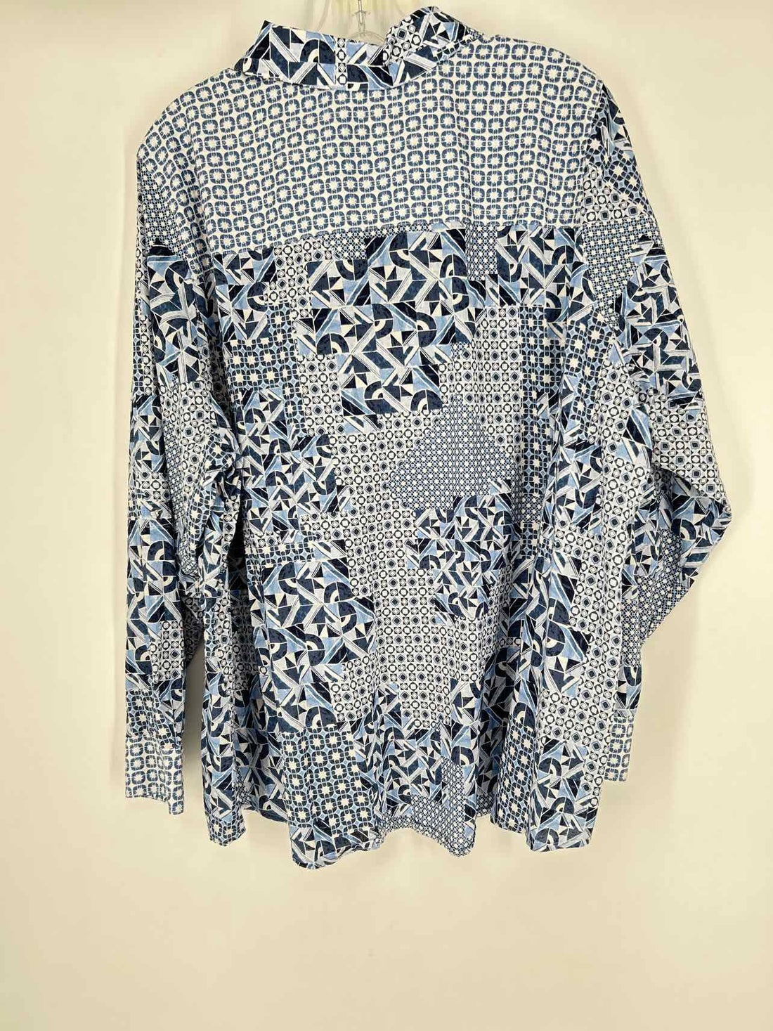 Foxcroft Size 18W Blue Print Top/Blouse