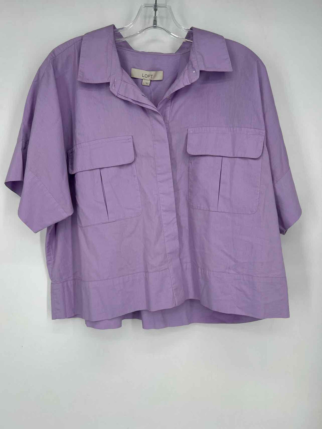 Loft Size L Purple Short Sleeve
