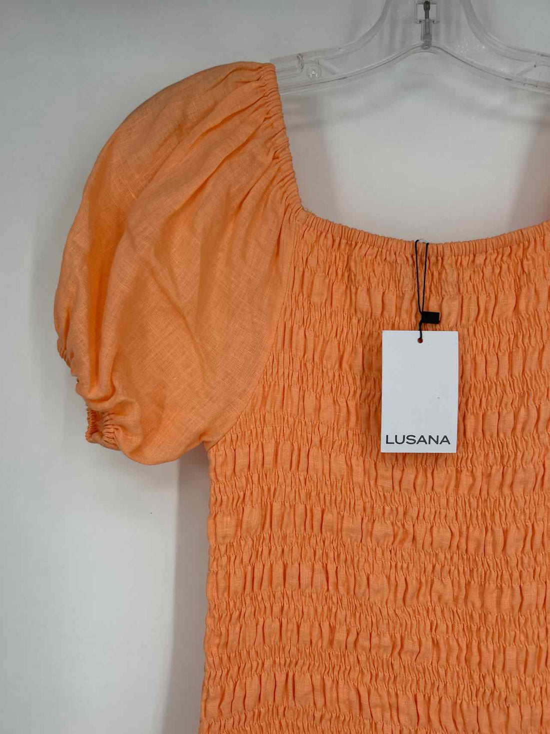 Lusana Size 4 Orange Linen NWT Dress