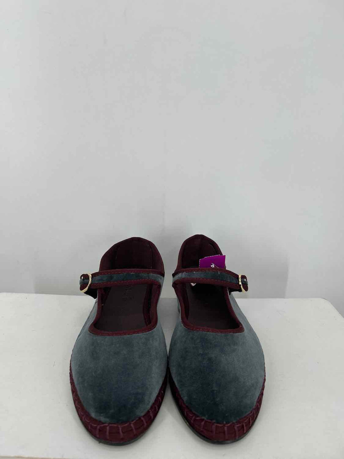 Flabelus Women Size 39 Navy & Burgandy Velvet Flats