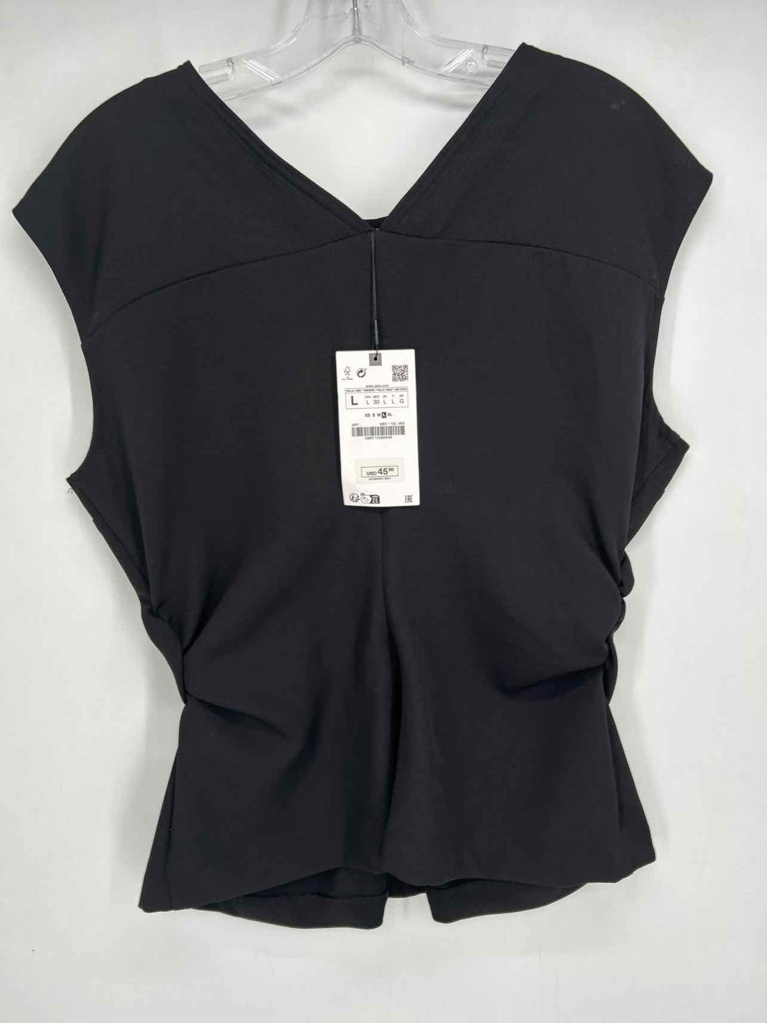Zara Size L Black NWT Short Sleeve