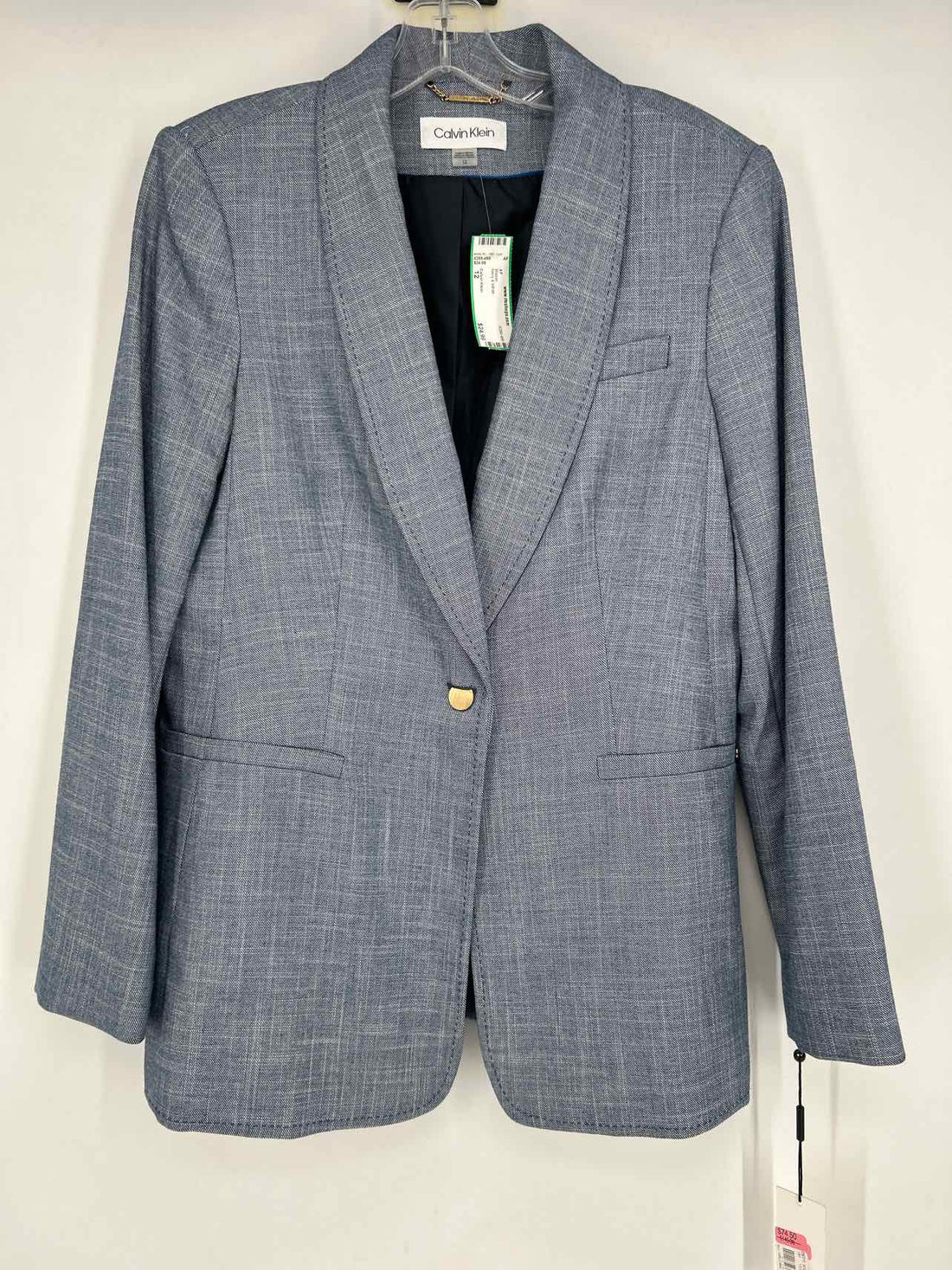Calvin Klein Size 12 Navy & White Blazer
