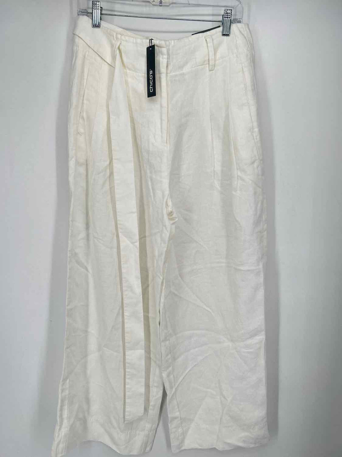 Chicos Size 1(8) White Linen NWT Pants