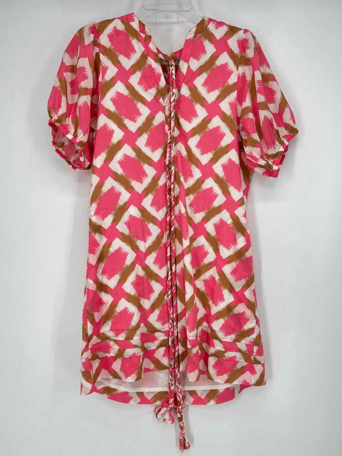Lilla P Size XS White & Pink Print Dress