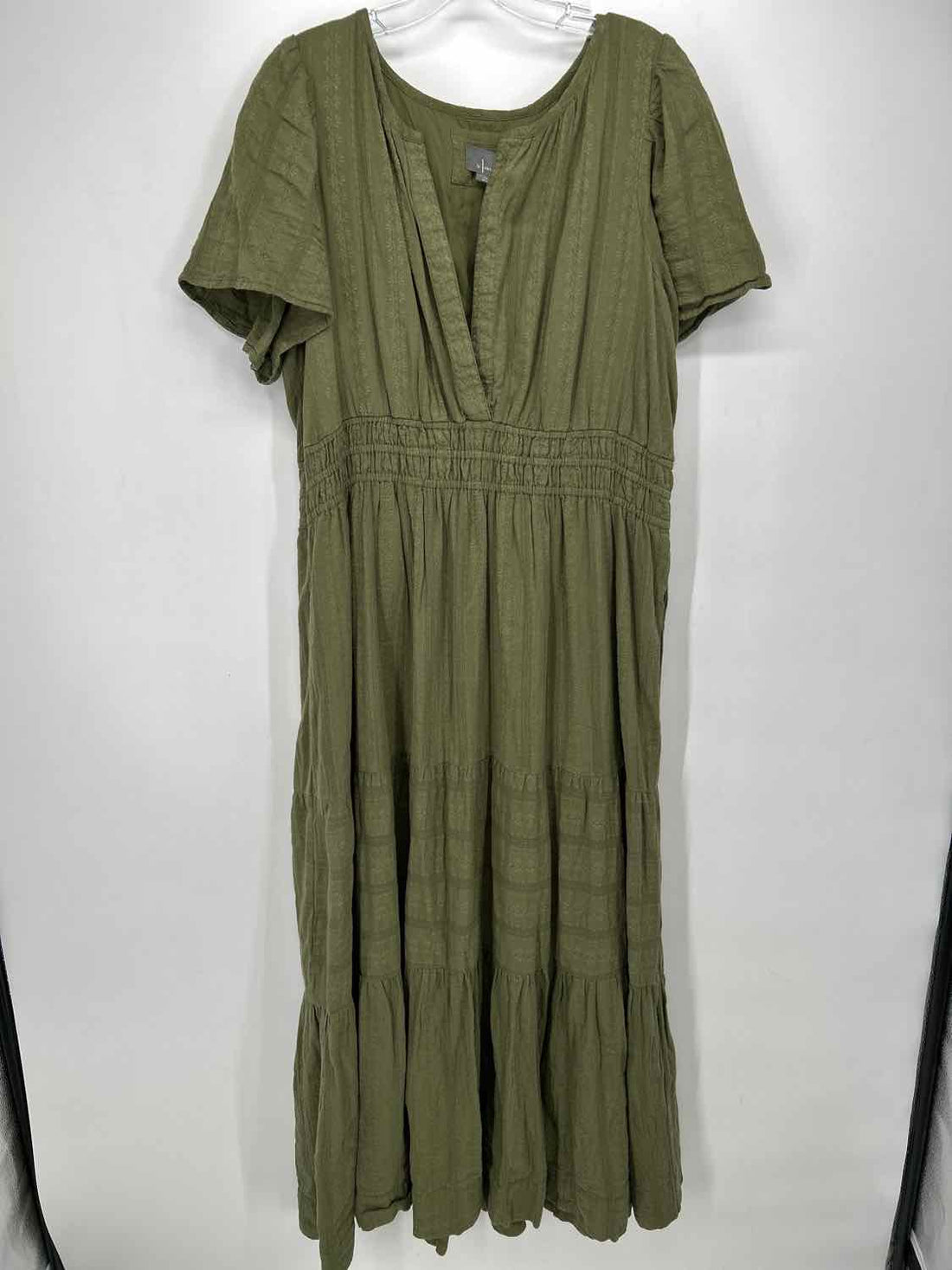 By Anthropologie Size XL Green Short Sleeve Dress