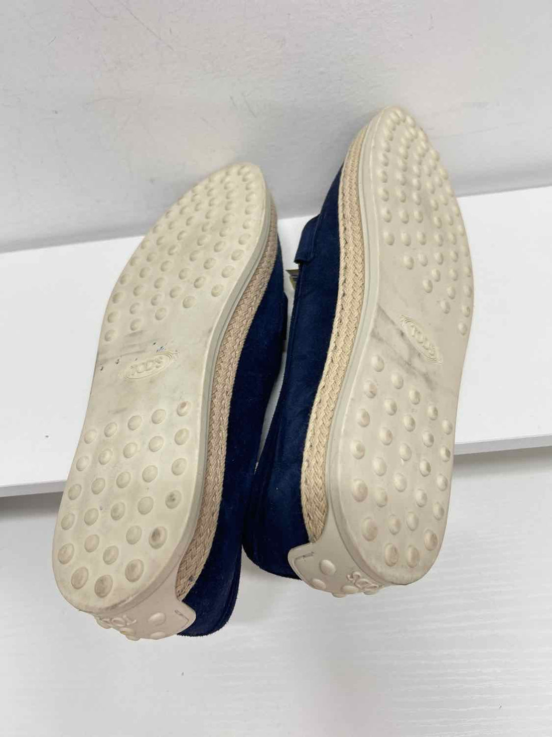 Tods Women Size 38 (7.5-8) Navy Like New Suede Espadrilles